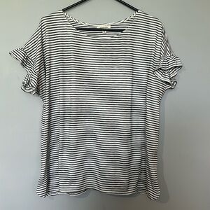 Women’s Max Studio black and white striped shirt size 1X VGUC
